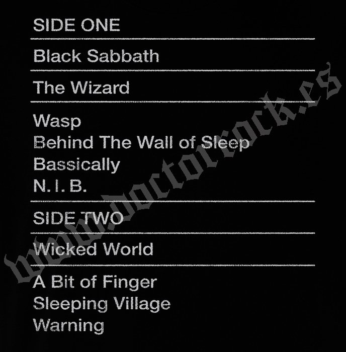 Camiseta Black Sabbath 1st Tracklist - Imagen 2