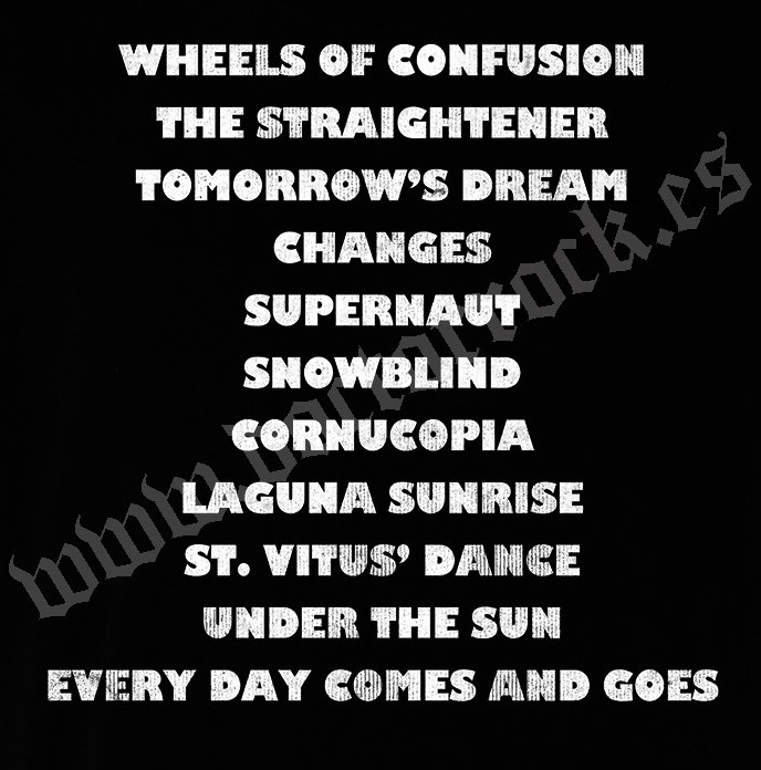 Camiseta Black Sabbath Vol 4 Tracklist - Imagen 2
