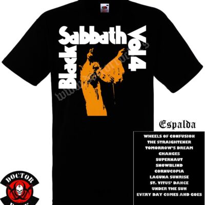 Camiseta Black Sabbath Vol 4 Tracklist