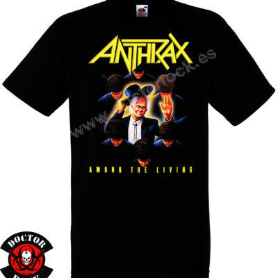 Camiseta negra Anthrax Among the Living de 100% algodón con diseño inspirado en el álbum
