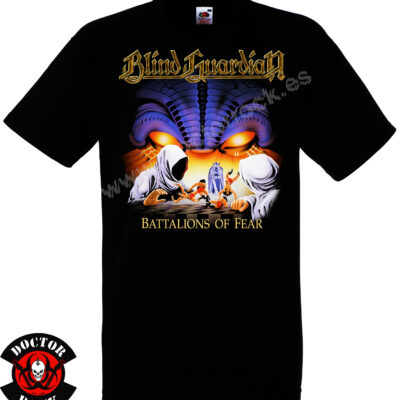 Camiseta negra Blind Guardian Battalions of Fear de 100% algodón
