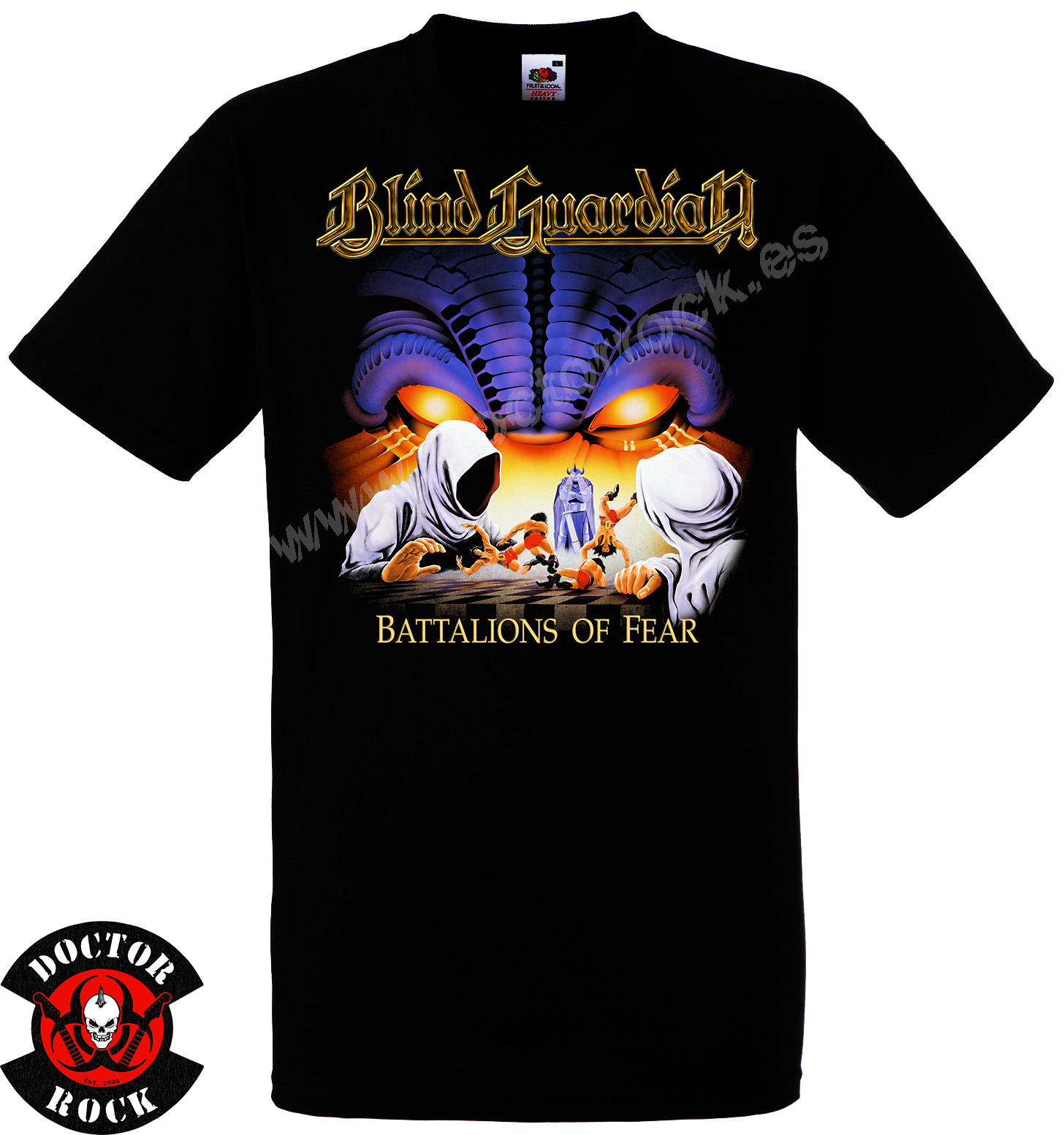 Camiseta negra Blind Guardian Battalions of Fear de 100% algodón