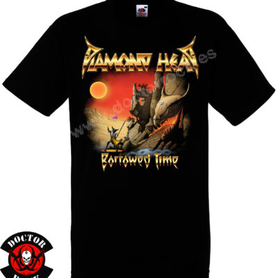 Camiseta negra Diamond Head Borrowed Time de 100% algodón