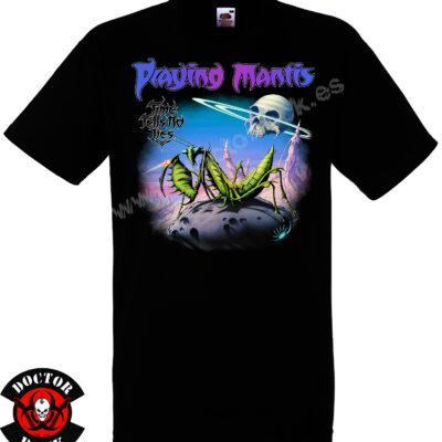 Camiseta negra Praying Mantis Time Tells No Lies de 100% algodón