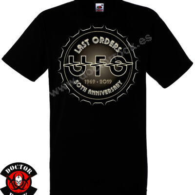 Camiseta negra UFO Last Orders 50 Aniversario 1969 2019 de 100% algodón