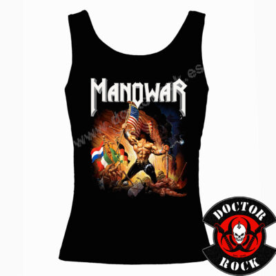 Camiseta de tirantes negra para mujer Manowar Warriors of the World