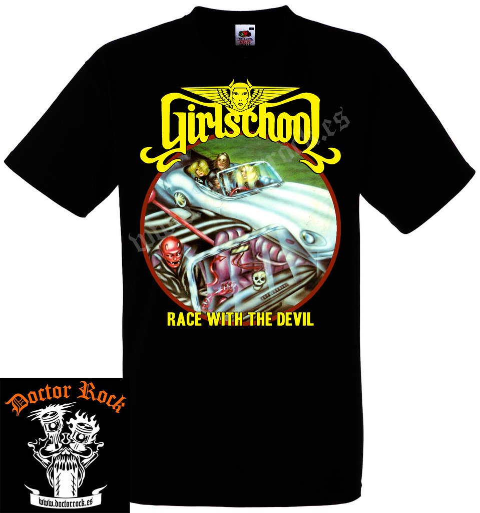 Camiseta Girlschool Race With The Devil