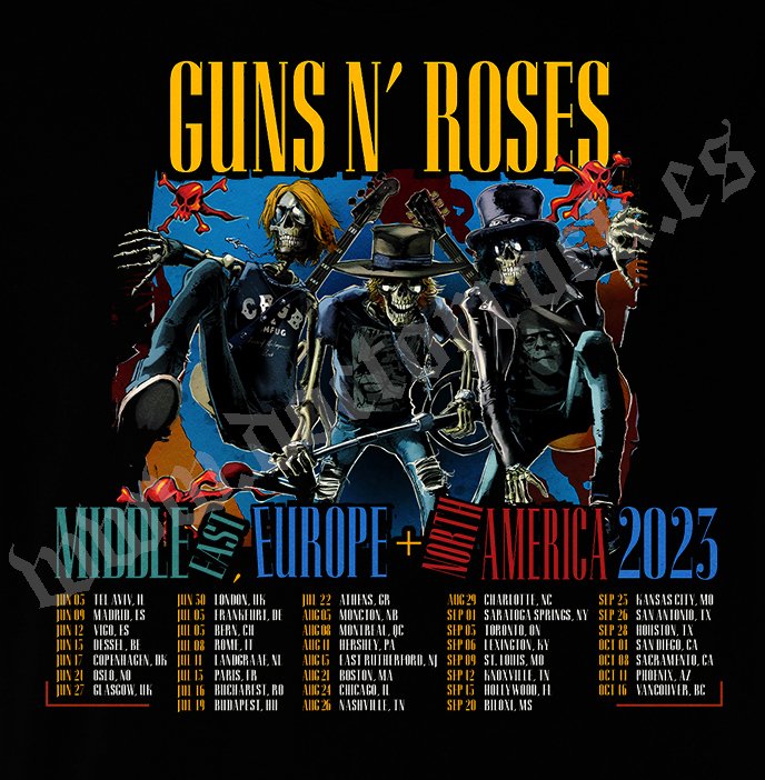Camiseta Guns N Roses Madrid 2023