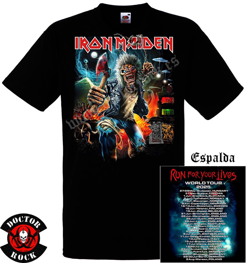 Camiseta Iron Maiden 2025 Run For Your Lives Tour