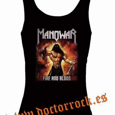 Camiseta Manowar Fire And Blood Tirantes