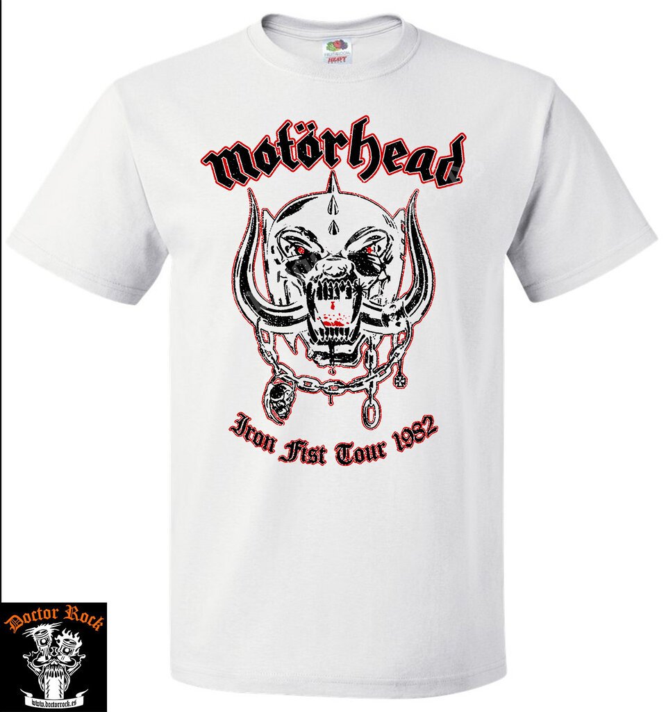 Camiseta Motorhead Iron Fist Tour 1982 (Blanca)