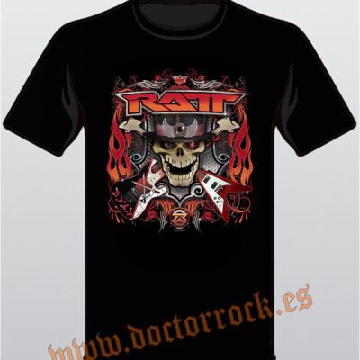 Camiseta Ratt Skull and Flames