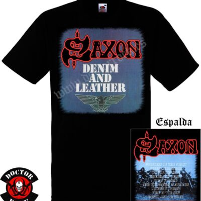 Camiseta Saxon Denim And Leather Album
