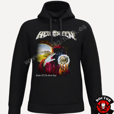 Sudadera negra Helloween Keeper of the Seven Keys Part I con capucha y guardián de las llaves