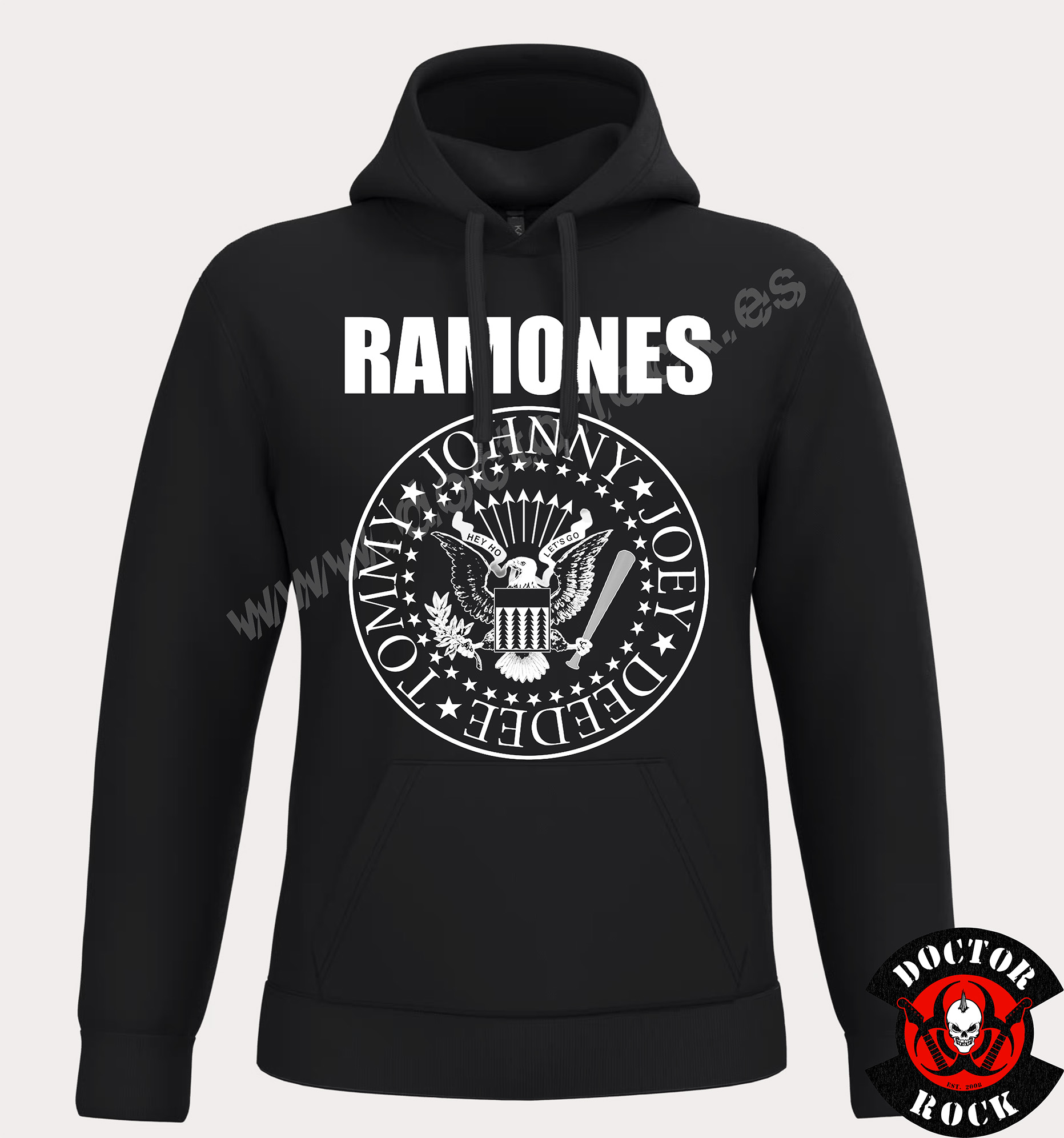 Sudadera Ramones Presidential Seal Negra con Capucha