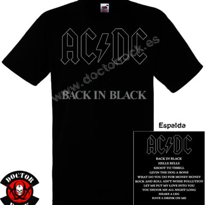 Camiseta AC/DC Back In Black Tracklist