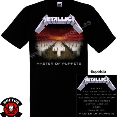 Camiseta Metallica Master Of Puppets Tracklist