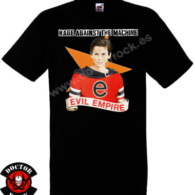 Camiseta negra Rage Against the Machine Evil Empire de 100% algodón con estampación frontal