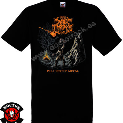 Camiseta negra Darkthrone Pre-Historic Metal de 100% algodón con diseño del álbum