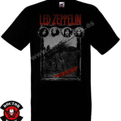 Camiseta negra Led Zeppelin IV Four Symbols de 100% algodón con diseño vintage