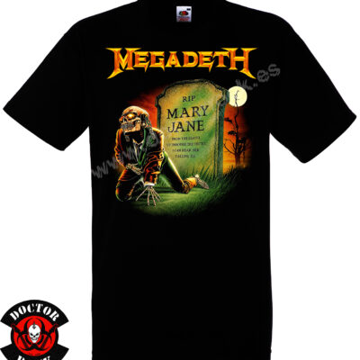 Camiseta negra Megadeth Mary Jane de 100% algodón con diseño inspirado en la canción