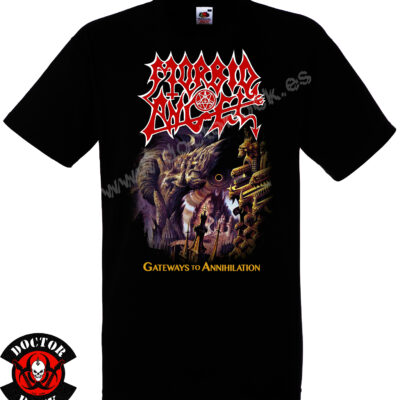Camiseta negra Morbid Angel Gateways to Annihilation de 100% algodón con diseño del álbum