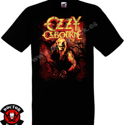 Camiseta negra Ozzy Osbourne Bark at the Moon Distressed 100% algodón con diseño vintage