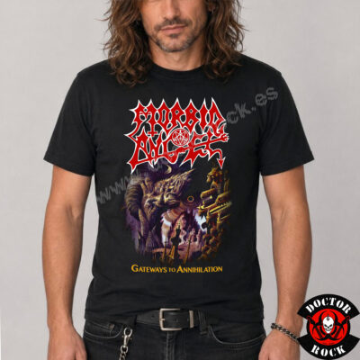 Camiseta negra Morbid Angel Gateways to Annihilation de 100% algodón con diseño del álbum