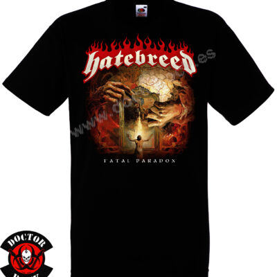 Camiseta negra Hatebreed Fatal Paradox de 100% algodón con diseño frontal