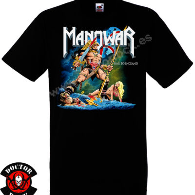 Camiseta negra Manowar Hail to England Imperial Edition MMXIX de 100% algodón