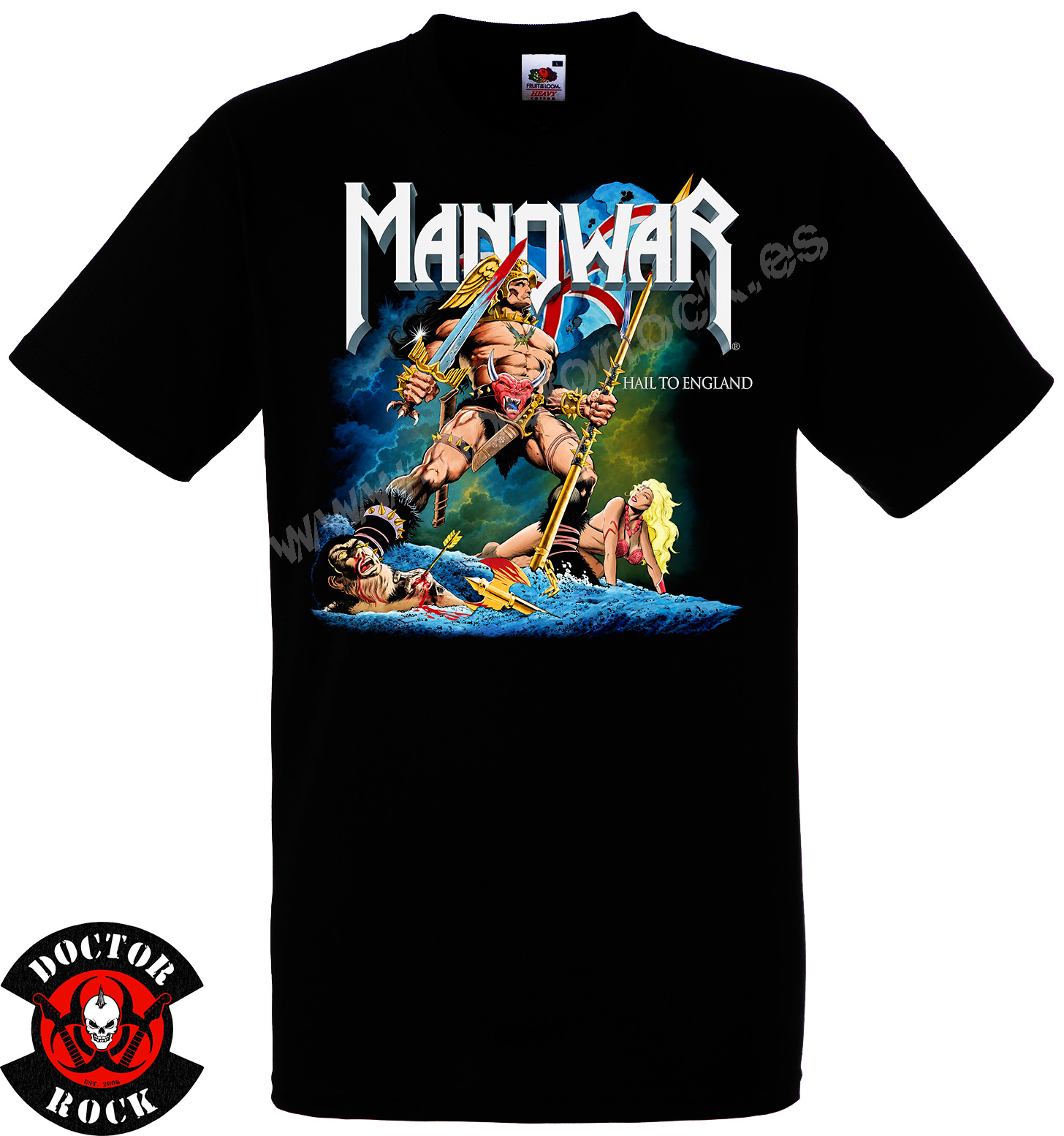 Camiseta negra Manowar Hail to England Imperial Edition MMXIX de 100% algodón