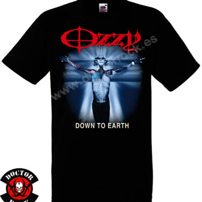 Camiseta negra Ozzy Osbourne Down to Earth de 100% algodón