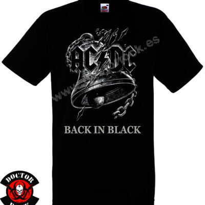 Camiseta negra AC/DC Back in Black con campana metálica