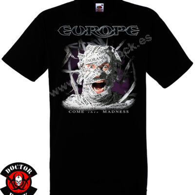Camiseta negra Europe Come This Madness de 100% algodón