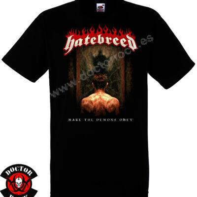 Camiseta negra Hatebreed Make the Demons Obey de 100% algodón