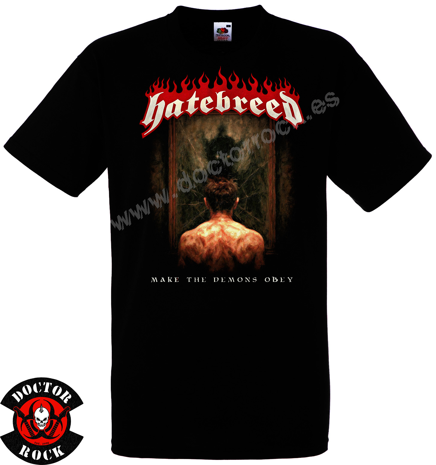 Camiseta negra Hatebreed Make the Demons Obey de 100% algodón