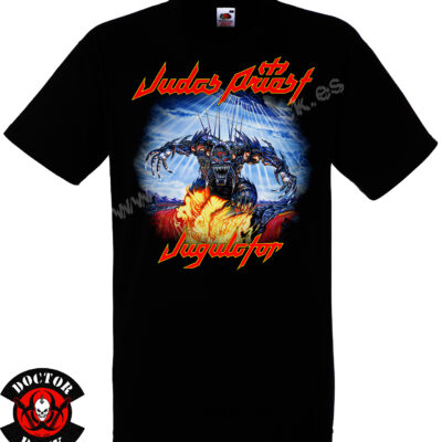 Camiseta negra Judas Priest Jugulator de 100% algodón