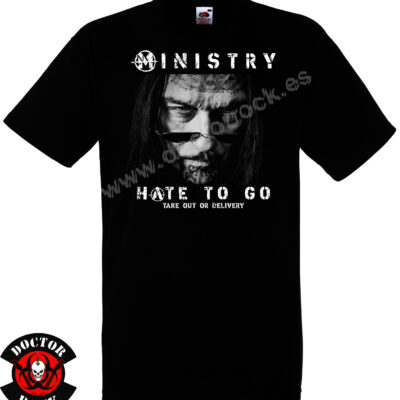 Camiseta negra Ministry Hate to Go de 100% algodón