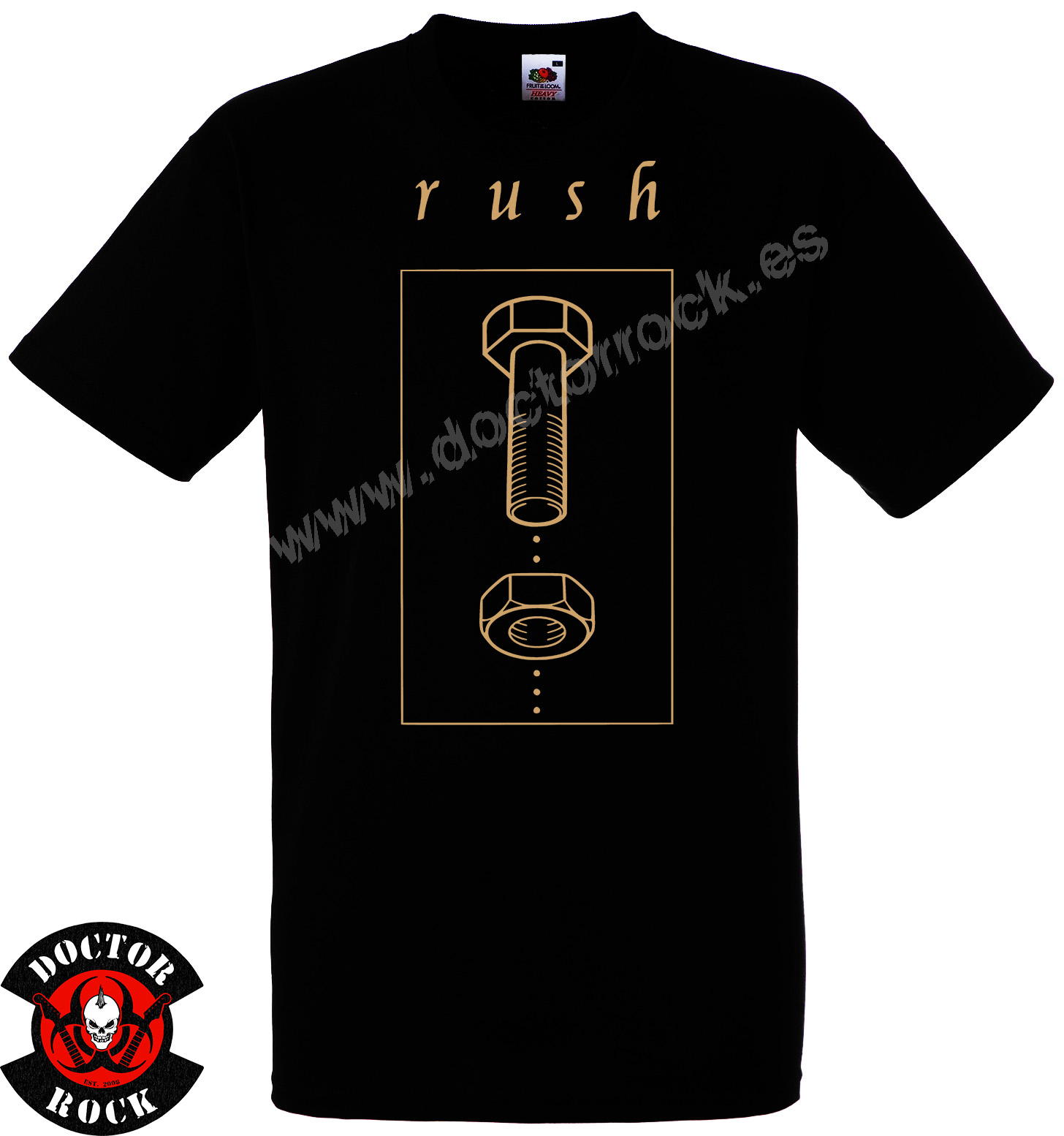 Camiseta negra Rush Counterparts con diseño de tornillo y tuerca