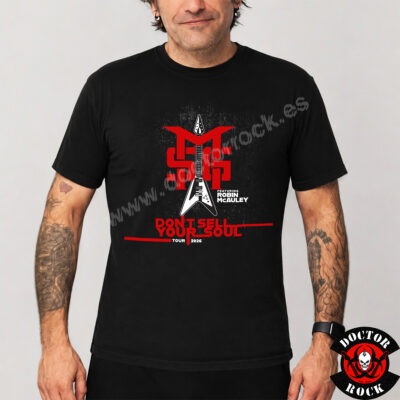 Modelo con camiseta Michael Schenker Group Don’t Sell Your Soul Tour 2026
